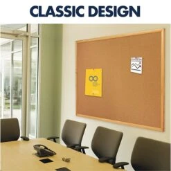 Quartet Classic Cork Bulletin Board, Oak Frame, 3'H X 5'W (305) -Prepa Furniture Shop sp56266917 s7