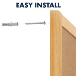 Quartet Classic Cork Bulletin Board, Oak Frame, 3'H X 5'W (305) -Prepa Furniture Shop sp56267095 s7