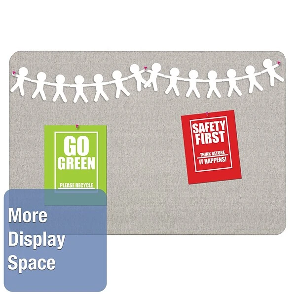 Quartet Oval Office Fabric Bulletin Board, Frameless, 3' X 2' (7683G) 2 Quartet Oval Office Fabric Bulletin Board, Frameless, 3' X 2' (7683G) - Image 2