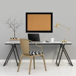 Quartet Cork Bulletin Board, Black Frame, 11"H X 17"W (79279)