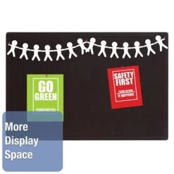 Quartet Oval Office Fabric Bulletin Board, Frameless, 3' X 2' (7683BK)