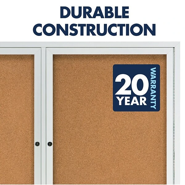 Quartet Cork Enclosed Board, Aluminum Frame, 3'H X 4'W (2364) 3 Quartet Cork Enclosed Board, Aluminum Frame, 3'H X 4'W (2364) - Image 3