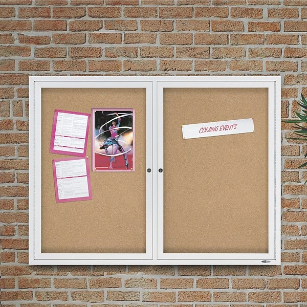 Quartet Cork Enclosed Board, Aluminum Frame, 3'H X 4'W (2364) 6 Quartet Cork Enclosed Board, Aluminum Frame, 3'H X 4'W (2364) - Image 6