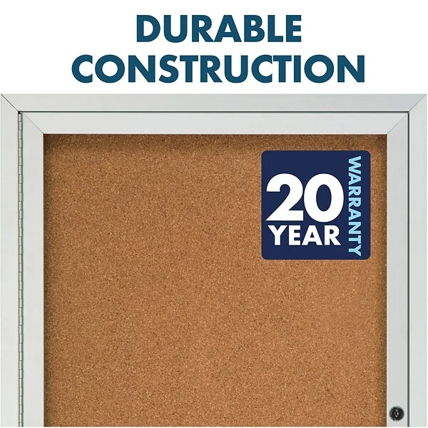 Quartet Cork Enclosed Board, Aluminum Frame, 3'H X 4'W (2364) 8 Quartet Cork Enclosed Board, Aluminum Frame, 3'H X 4'W (2364) - Image 8