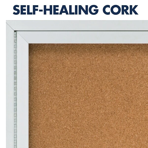 Quartet Cork Enclosed Board, Aluminum Frame, 3'H X 4'W (2364) 2 Quartet Cork Enclosed Board, Aluminum Frame, 3'H X 4'W (2364) - Image 2