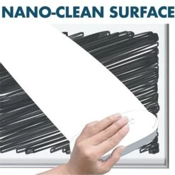 Quartet Fusion Nano-Clean Magnetic Dry-Erase Whiteboard, Anodized Aluminum Frame, 4' X 6' (NA7248F)