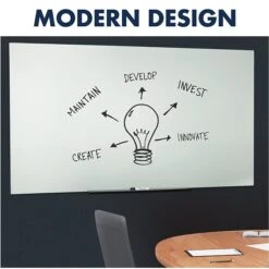 Quartet InvisaMount Glass Dry-Erase Whiteboard, 4' X 7' (G8548IMW)