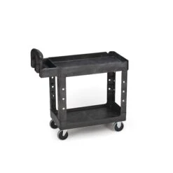 Rubbermaid 2 Lipped Shelf Utility Cart, Black (FG450088BLA)