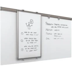 Best-Rite Whiteboard Track System 6 Foot Track With Sliding Panel & Base Panel (62851)