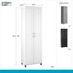 SystemBuild Kendall 24" Utility Storage Cabinet, White (7362401PCOM) 10 SystemBuild Kendall 24" Utility Storage Cabinet, White (7362401PCOM) -Prepa Furniture Shop sp60784588 s7