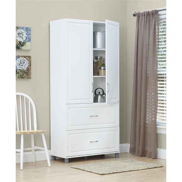 SystemBuild Kendall 36" 2 Door/2 Drawer Storage Cabinet, White (7364401PCOM) 1 SystemBuild Kendall 36" 2 Door/2 Drawer Storage Cabinet, White (7364401PCOM)