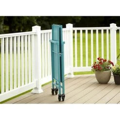 COSCO Outdoor Living INTELLIFIT Outdoor Or Indoor Folding Serving Cart With 2 Shelves, Teal (87602TEA1E) -Prepa Furniture Shop sp60784819 s7