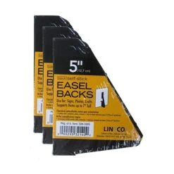 Lineco Single Wing Self-Stick Easel Backs, Size 5", Black, 15 Per Pack (PK3-328-3305)