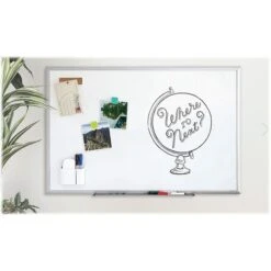 U Brands Steel Dry-Erase Whiteboard, Aluminum Frame, 8' X 4' (2891U00-01)