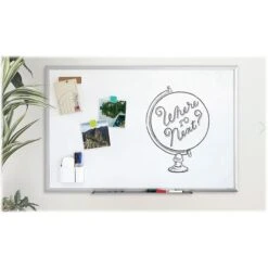 U Brands Steel Dry-Erase Whiteboard, Aluminum Frame, 3' X 3' (2890U00-01)