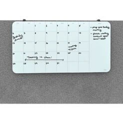 U Brands Cubicle/Wall Tempered Glass Dry-Erase Whiteboard, 2' X 1' (2341U00-01)