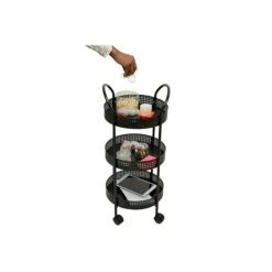 Mind Reader 3-Tier Steel Utility Cart, Black (CROW3-BLK) -Prepa Furniture Shop sp65823567 s7