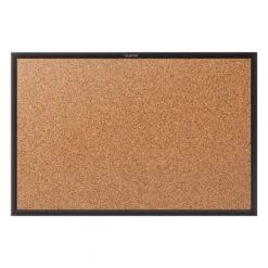 Quartet Classic Cork Bulletin Board, Black Aluminum Frame, 4'H X 8'W (2308B)
