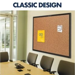 Quartet Classic Cork Bulletin Board, Black Aluminum Frame, 4'H X 8'W (2308B) -Prepa Furniture Shop sp66654273 s7