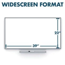 Silhouette™ Porcelain Dry Erase Whiteboard, Charcoal Aluminum Frame, 39"x22" (CP3922C) -Prepa Furniture Shop sp66805209 s7