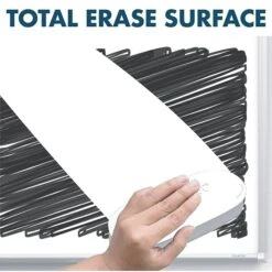 Silhouette™ Total Erase® Dry-Erase Whiteboard, Silver Aluminum Frame, 74"x42" (C7442)