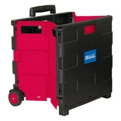 Bazic Hinged Lid Folding Cart On Wheels, Red/Black (BAZ2199) -Prepa Furniture Shop sp72586382 s7