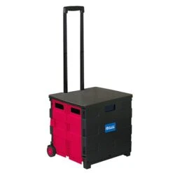 Bazic Hinged Lid Folding Cart On Wheels, Red/Black (BAZ2199) -Prepa Furniture Shop sp72586383 s7