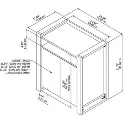 Kathy Ireland® Home By Bush Furniture Voss 31.75" Storage Cabinet With 1 Shelf, Cotton White/Serene Cherry (OSS129WC2-03) 11 Kathy Ireland® Home By Bush Furniture Voss 31.75" Storage Cabinet With 1 Shelf, Cotton White/Serene Cherry (OSS129WC2-03) -Prepa Furniture Shop sp74531521 s7