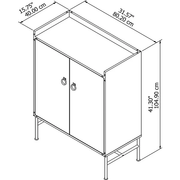 Kathy Ireland® Home By Bush Furniture Ironworks 42"H Storage Cabinet With Doors, Vintage Golden Pine (KI50109-03) 4 Kathy Ireland® Home By Bush Furniture Ironworks 42"H Storage Cabinet With Doors, Vintage Golden Pine (KI50109-03) - Image 4