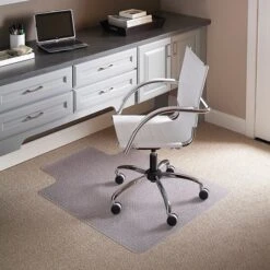 Flash Furniture Vinyl Carpet Chairmat With Lip, 45" X 53", Clear