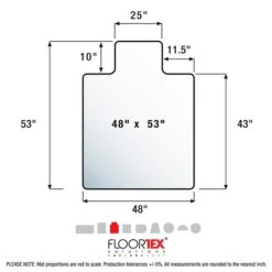Floortex® Ultimat® 48" X 53" Rectangular With Lip Chair Mat For Carpets Up To 1/2", Polycarbonate (1113423LR) -Prepa Furniture Shop sp89939456 s7