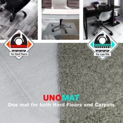 Floortex® Unomat® Anti-Slip 35 X 47" Rectangular With Lip Chair Mat For Hard Floors And Carpet Tiles, Polycarbonate (128920LRA) -Prepa Furniture Shop sp89942650 s7