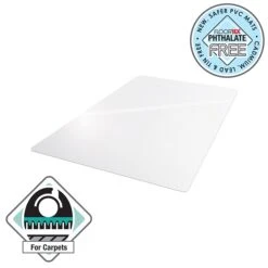 Floortex® Advantagemat® Anti-Microbial 45" X 53" Rectangular Chair Mat For Carpets Up To 3/8", Vinyl (AB1113426EV)