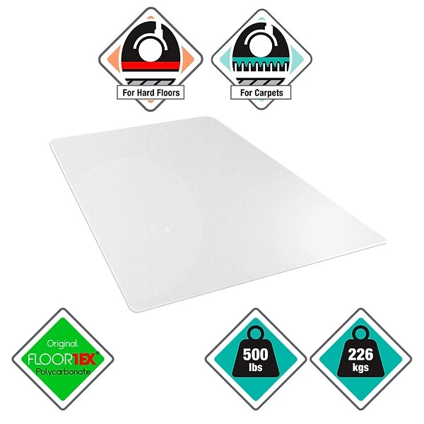 Floortex® Megamat® Extra Thick 46" X 53" Rectangular Chair Mat For Hard Floors & Carpets, Polycarbonate (FCM121345ER) 2 Floortex® Megamat® Extra Thick 46" X 53" Rectangular Chair Mat For Hard Floors & Carpets, Polycarbonate (FCM121345ER) - Image 2