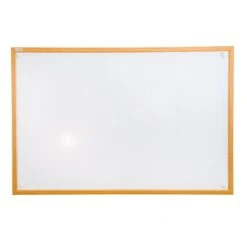 Floortex® Viztex® Lacquered Steel Magnetic Dry Erase Boards, Oak Effect Frame, 18" X 24" (FCVLM2418W)