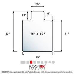Floortex® Advantagemat® 45" X 53" Rectangular With Lip Chair Mat For Hard Floors, Vinyl (12341520LV) -Prepa Furniture Shop sp89943958 s7